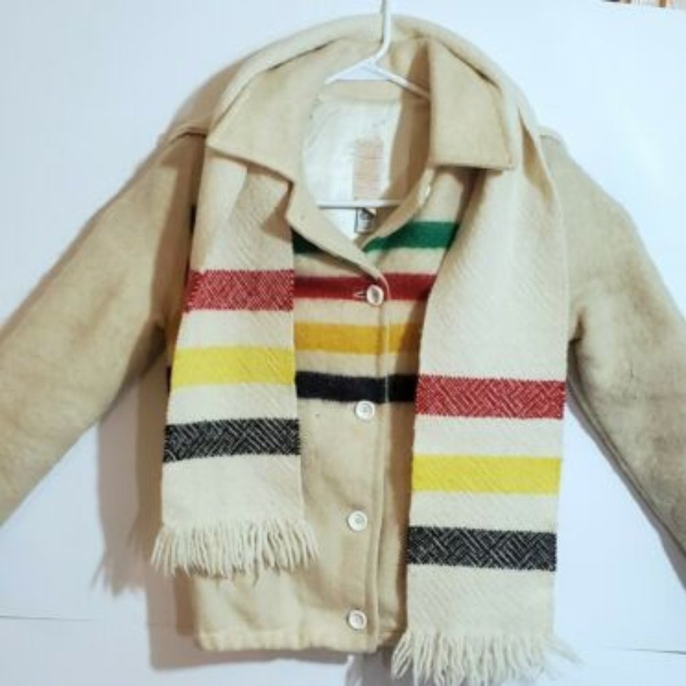 Vintage Hudson's Bay Wool Jacket - w/ Scarf & Hood